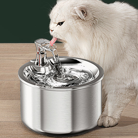 Stainless Steel Cat Water Dispenser Automatic Over-Circulation Flow Pet Smart Water Dispenser Cat And Dog Filter Drinking Bowl