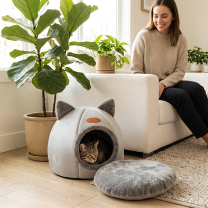 Cozy Pet Cave Bed for Cats and Small Dogs