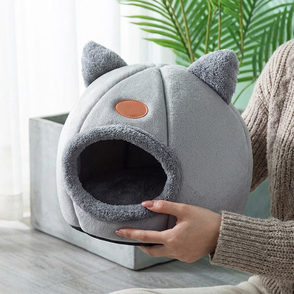 Cozy Pet Cave Bed for Cats and Small Dogs